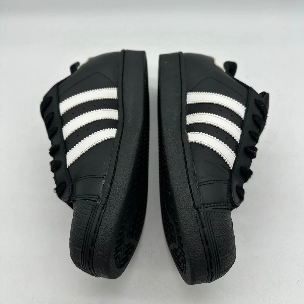 Adidas B23642 Mens Size 7 BLK/White/Gold Superstar J Core Black Shell Toe Shoes